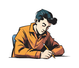 The man sitting at the table