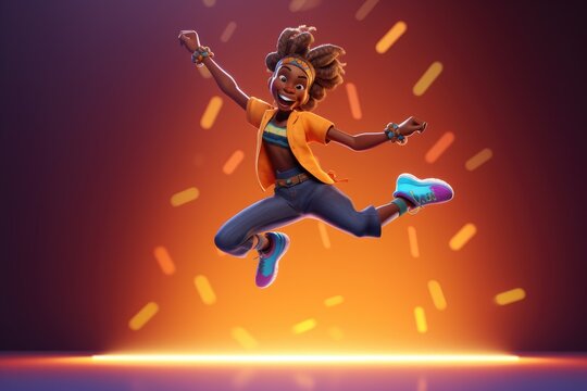 woman dancing - illustration created with generative ai