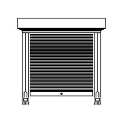 Metal roll shutter door icon isolated on white background vector illustration.