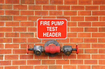 Fire pump test header on the wall