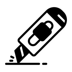 cutter black glyph icon