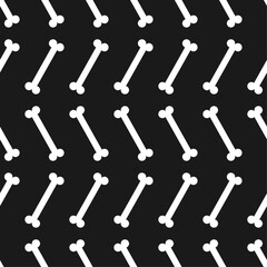 Black and white seamless pattern with bone Halloween background Vector illustration Texture for wrapping and fabric