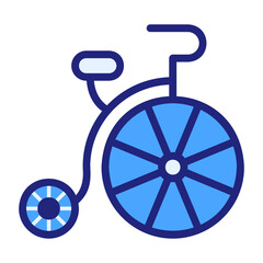 circus bicycle blue icon