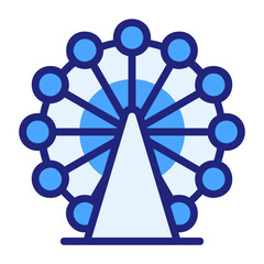 ferris wheel blue icon