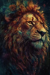 Fototapeta premium lion head portrait