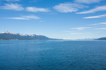 Navigation on Beagle channel, beautiful Argentina landscape