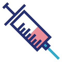 Syringe icon. Vaccine color symbol. Medical shot