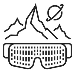 Virtual reality glasses icon. Technology linear symbol