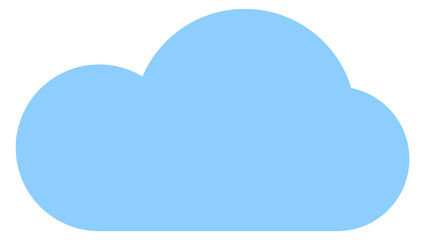 Blue cloud icon. Round flat sky symbol