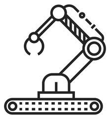 Industrial robot hand icon. Manufacture automation symbol
