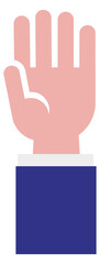 Businessman hand icon. Open palm. Human gesture