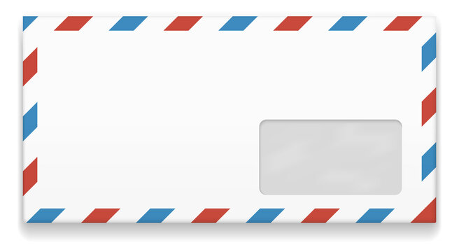 International post letter. Paper envelope. Mail package