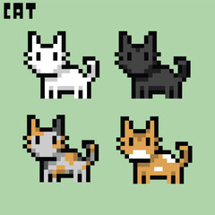 Fototapeta premium Cat illustration pixel art style with colorful color good for your project and game asset.