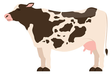 Farm cow icon. Cartoon cattle symbol. Livestock sign