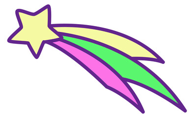 Obraz premium Shooting star icon. Color comet sign. Wish symbol
