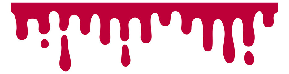 Red paint dripping. Blood drop. Bleeding border