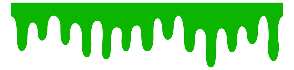 Green paint dripping border. Color liquid ink