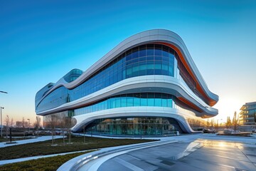 Portrait beautiful futuristic building AI Generative