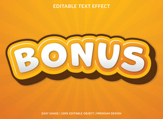 bonus editable text effect template with abstract background and 3d style use for business brand and logo