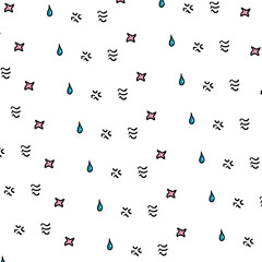 The texture consists of stars, lines and drops