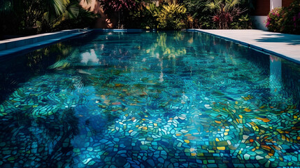 プールサイドの静けさ：魅惑的なリフレッシュメントのオアシス No.017 | Poolside Serenity: A Captivating Oasis of Refreshment Generative AI