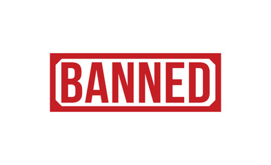 Banned Red Rubber Stamp vector design.