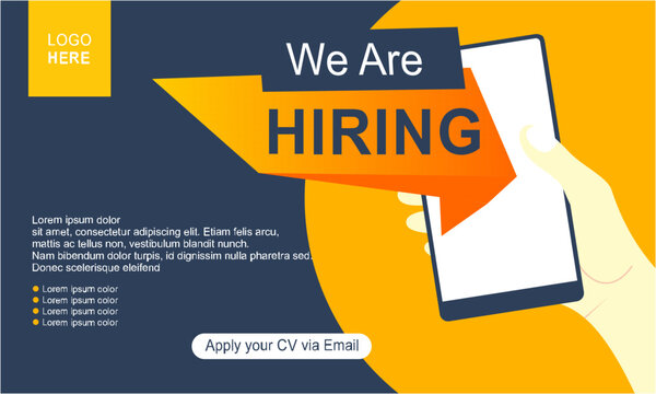 Recruitment advertising template. Digital announcement job vacancies layout. Recruitment Poster, Job hiring poster, social media, banner, flyer. 