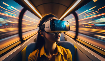 Virtual world on the Internet. Abstract background. Generative AI