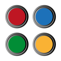 Multi color 3d circle icon background for web or print design element. Vector illustration.