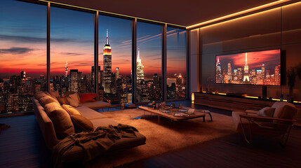 New York Penthouse Apartment - obrazy, fototapety, plakaty