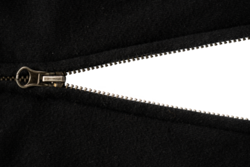 zipper on black jacket