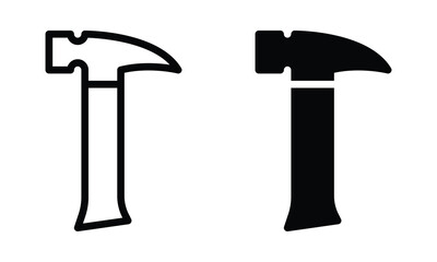 Hammer icon with outline and glyph style.