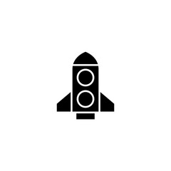 Rocket icon vector illustration logo template for many purpose. Isolated on white background.