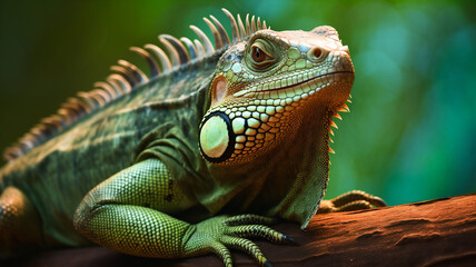 Fototapeta premium A Generative AI Illustration of An Iguana