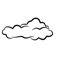 Set of hand drawn clouds Vector illustration