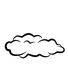 Set of hand drawn clouds Vector illustration