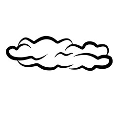 Set of hand drawn clouds Vector illustration