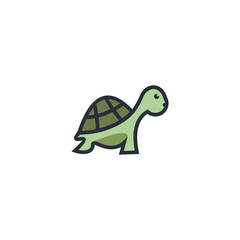 A turtle logo with a turtle on it.