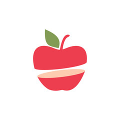 Red apple with a bite taken out of it