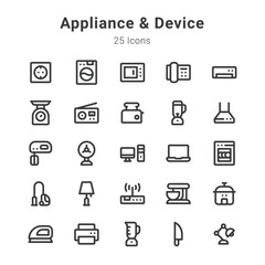 icons collection on appliance, device and related topic