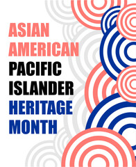 AAPI, Asian American and Pacific Islander Heritage Month banner celebration. Vector abstract geometric. 