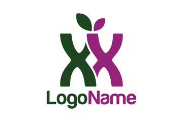 Letter XX and leaf concept. Very suitable for symbol, logo, company name, brand name, personal name, icon and many more.