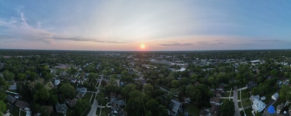 Aerial view of Wheaton, Illinois