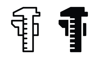 Caliper icon with outline and glyph style.