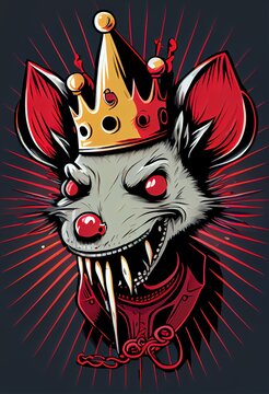 angry rat king cartoon
