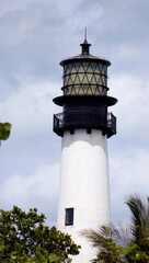 Key Biscayne Lighthouse: Iconic Beacon of Miami's Coastal Charm - Striking Stock Photos of Florida's Historic Landmark