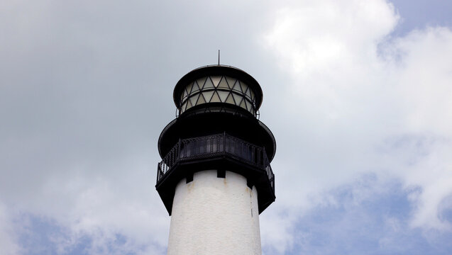 Key Biscayne Lighthouse: Iconic Beacon of Miami's Coastal Charm - Striking Stock Photos of Florida's Historic Landmark