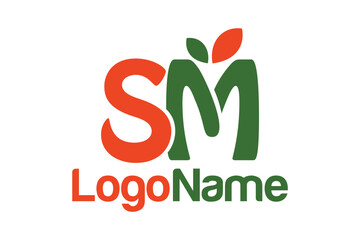 Letter SM and leaf concept. Very suitable for symbol, logo, company name, brand name, personal name, icon and many more.