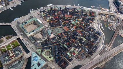 Rolgordijnen Stockholm, Sweden An aerial view of Old Town or Gamla Stan. © Alexander
