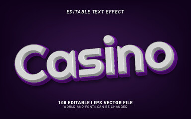 casino 3d style text effect